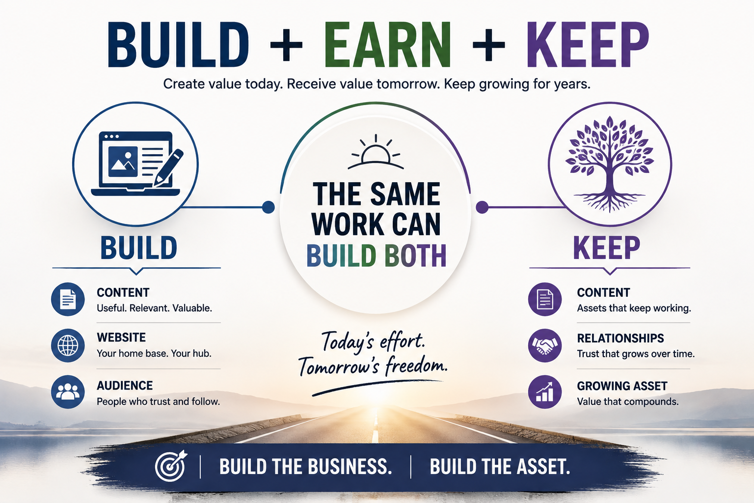 Build your online business and long-term asset together